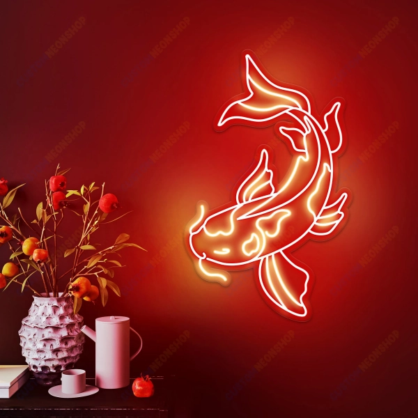 KoiFish Neon Sign, Koi Neon Sign, Custom Japan Neon Sign, Personalized Japan Neon Sign, Kanji Neon Sign, Japanese Neon Sign, Anime neon sign