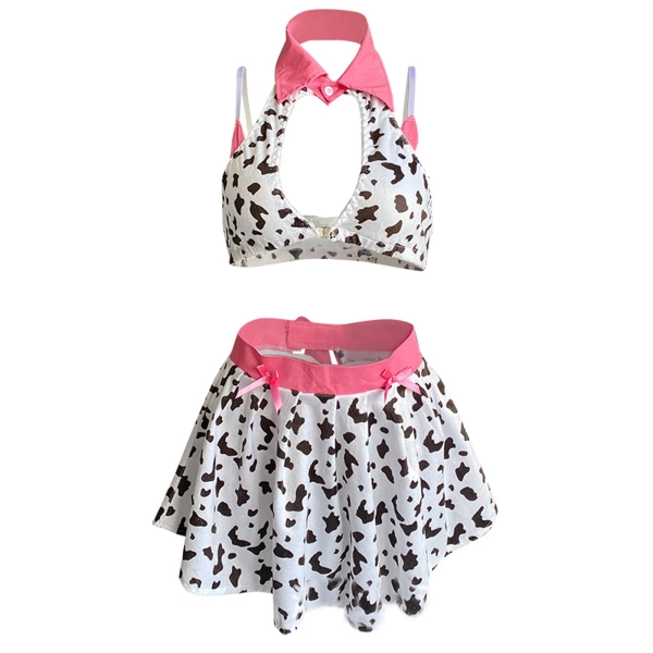 Cow Print Anime Lingerie Set