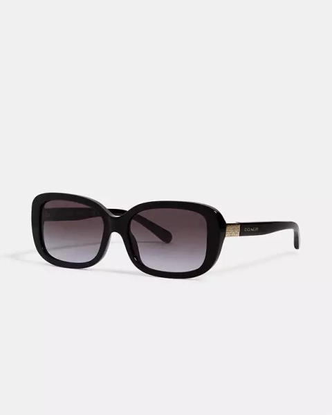 Black Signature Rectangle Sunglasses