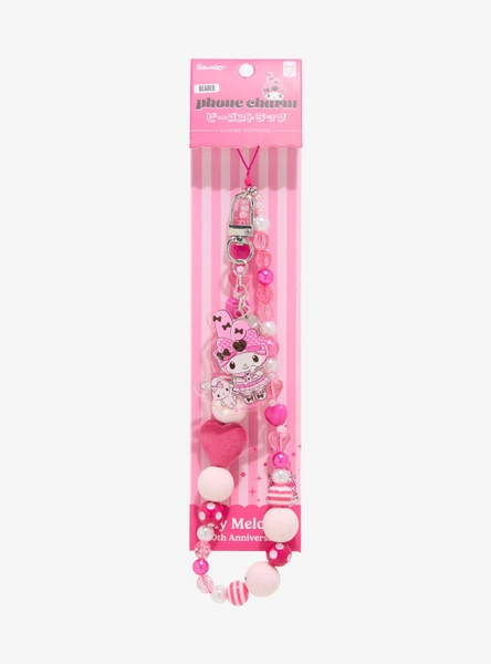 My Melody 50th Anniversary Beaded Phone Charm