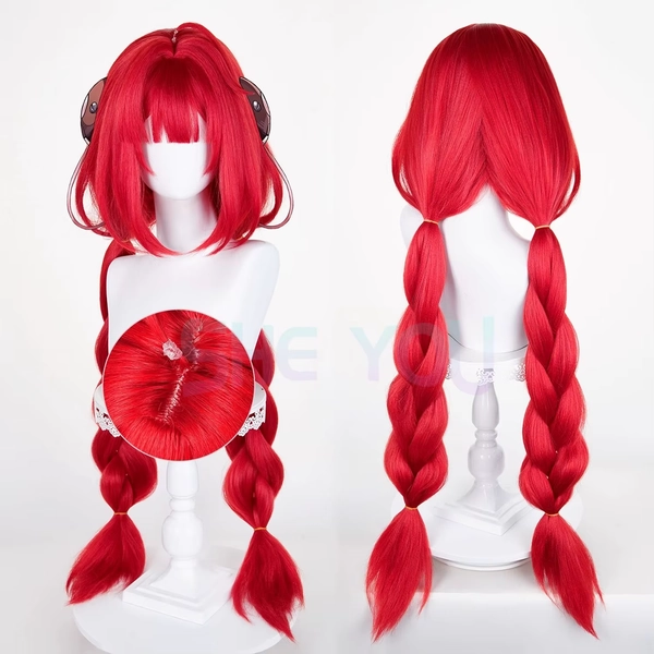 ZZZ Ukinami Yuzuha Cosplay Wig 100cm Long Red Wig Cosplay Anime Heat Resistant Synthetic Wig for Halloween Costume - AliExpress