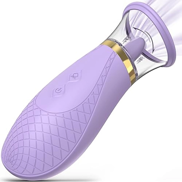 Jesbena Clitoral Sucking Vibrator Sex Toys, 3 Sucking 9 Licking Modes Nipples Clit Sucker for Quick Orgasm, Tongue Vibrators Adult Toys for Women Couples (Mild Lavender)