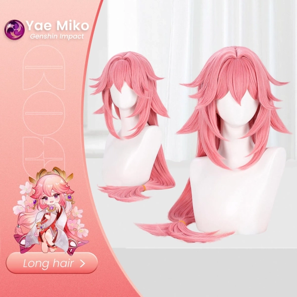 Genshin Impact Yae Miko handmade cosplay wig hair | Yae Miko wig | Halloween Christmas gift for girl women lady boy men