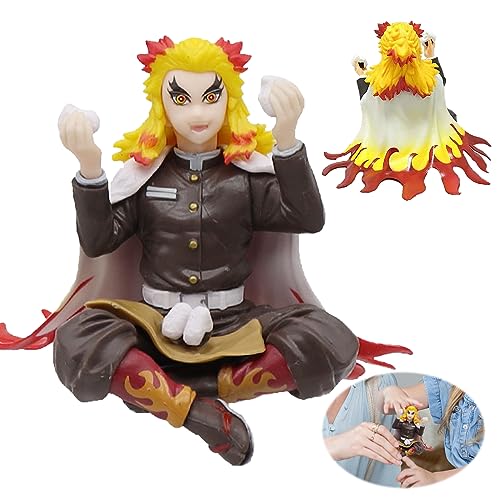 Demon Slayer Figure Rengoku Kyoujurou Anime Thema Kuchen Dekoration Figur Deko Ornament Sammlerstück Dekoration Sammlung Desktop Puppe,Animationen Charakter Modell für Kinder Spielzeug Geschenk - E