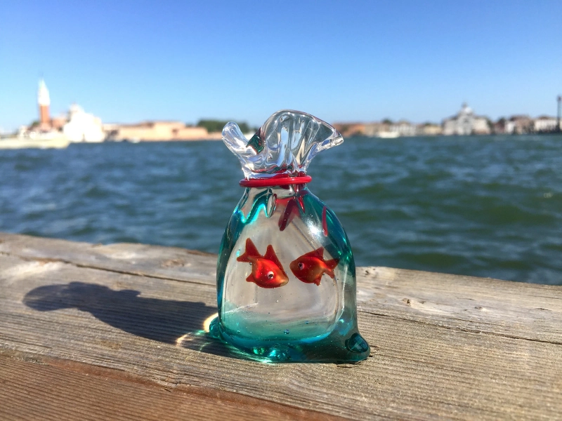 Bag with Goldfishes - Murano Glass