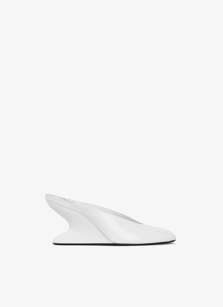 WHITE CURVE WEDGE MULES