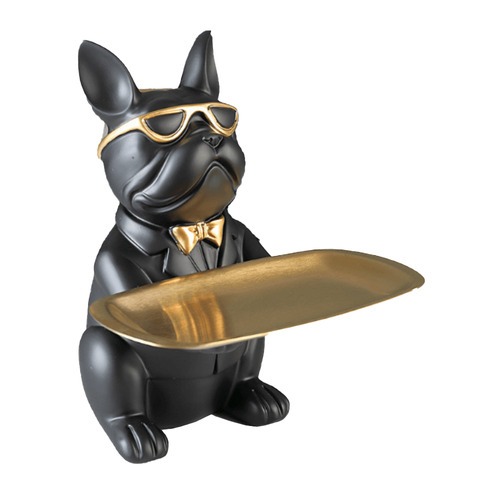 Bulldog with Rectangular Tray Statue