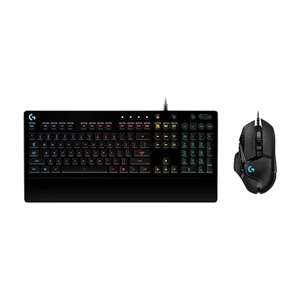 Logitech G G502 HERO Kabelgebundene Gaming-Maus und G213 RGB Gaming-Tastatur, Mäuse mit programmierbaren Tasten und anpassbaren Gewichten, anpassbare Tastatur mit Hintergrundbeleuchtung, PC/Notebooks