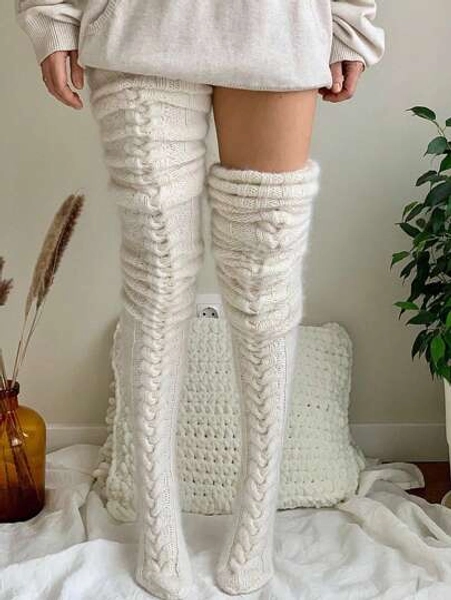 Knit Thigh High Socks