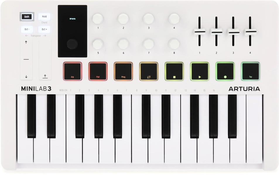 Arturia MiniLab 3 25 Slim-key Controller - White