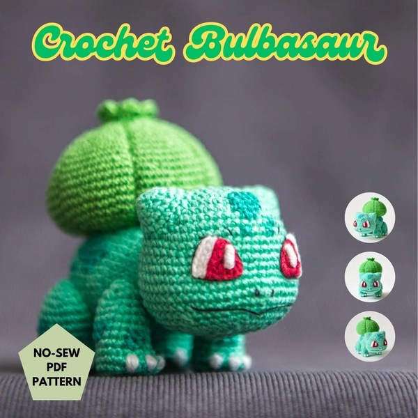 Bulbasaur Crochet Pattern - Digital PDF | Easy Pokemon Amigurumi Tutorial | Beginner-Friendly Instant Download