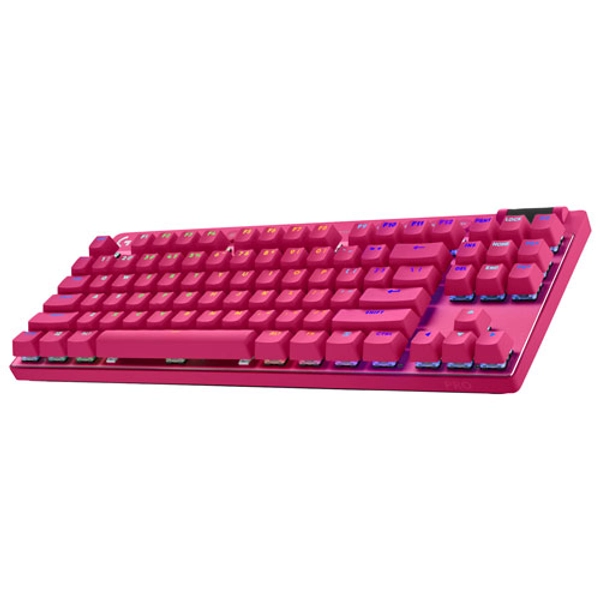 Logitech G PRO X TKL LIGHTSPEED Bluetooth Backlit Mechanical Tactile Gaming Keyboard - Magenta - En - Only at Best Buy | Best Buy Canada