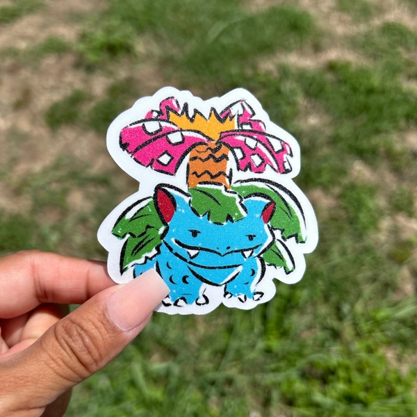 Venusaur Sticker 3inch Matte Vinyl (water/weather resistant)