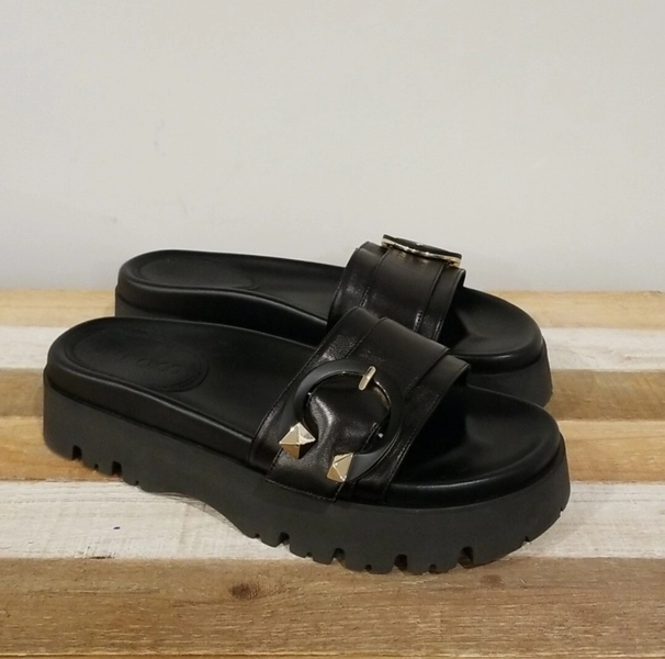 Jimmy Choo Maiti 100%  Lamb Leather Platform Sandals Size 40 