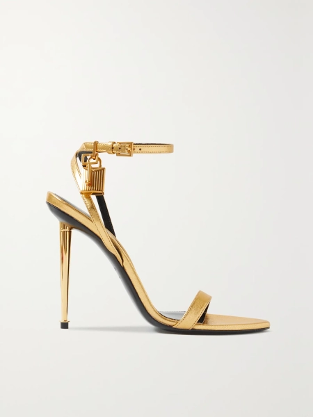 Padlock metallic leather sandals - gold - IT35