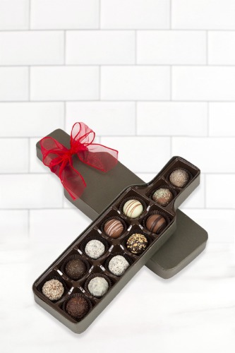 Wine Truffle Box Assortment – 12 Handcrafted Gourmet Chocolate Truffles | Decadent Gift for Wine Lovers with Assorted Flavors