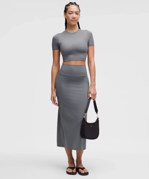 Nulu Slim-Fit High-Rise Maxi Skirt - Solar Grey - XXXS