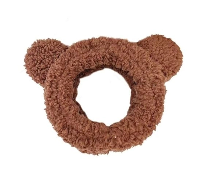 Hofar Bear Face Wash Headband Hairband with Bear Ears Coral Fleece Cartoon Cute Creative Hair Accessories