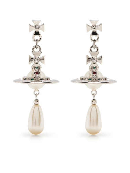 Orb crystal-embellished drop earrings