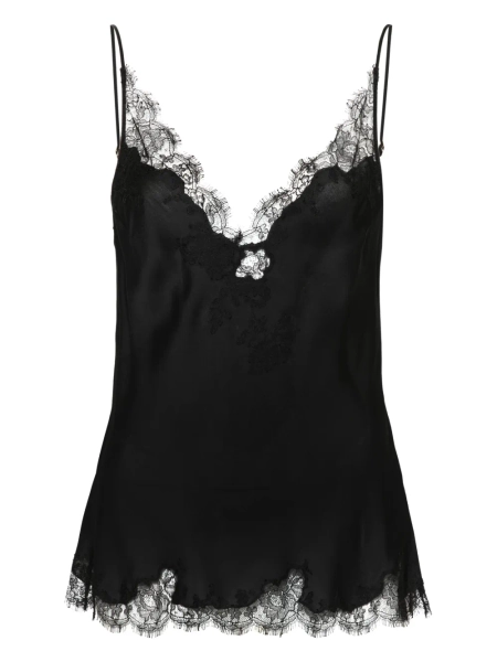 caraco en soie à bords en dentelle | M