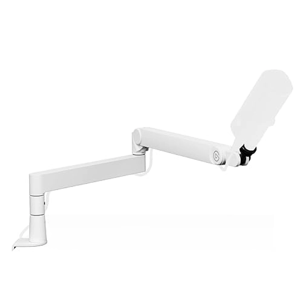 Elgato Wave Mic Arm Pro White - 360° Rotatable Low Profile Gas Spring Microphone Arm, Works Mics/Shure SM7B/HyperX QuadCast/Rode/Blue Yeti & More – for Broadcasting/Podcasting/Streaming - White