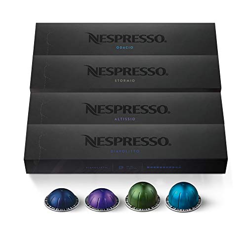 Nespresso Capsules VertuoLine, Intense Variety Pack, Dark Roast Coffee, 40 Count Coffee Pods, Brews 7.77 Ounce and 1.35 Ounce, 10 Count (Pack of 4) - Intense Variety Pack - 10 Count (Pack of 4)