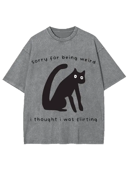 Sorry For Being Weird   I Thought I Was Flirting Washed Tshirt