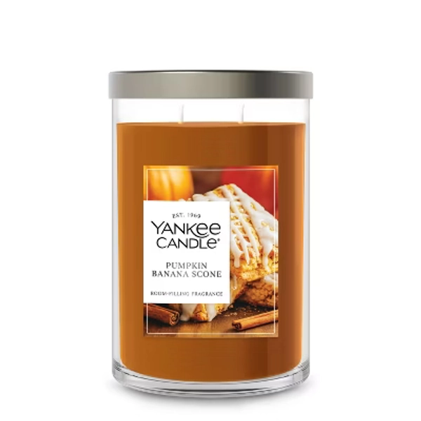20oz Signature Tumbler Pumpkin Banana Scone - Yankee Candle: Soy Wax, Glass Jar, Dual Wick, Fall Aroma