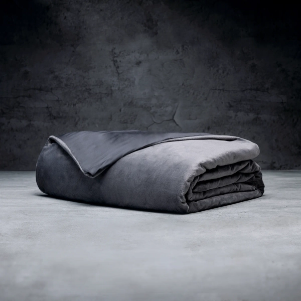 Weighted Blanket - Blanket + Cover / Bamboo Lyocell + Minky | Grey / 18 lbs | 60"x80"