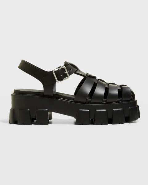 Rubber Logo Chunky-Sole Fisherman Sandals