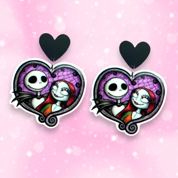 Love Nightmare gothic earrings, 925 sterling silver, Halloween, Strange Dollz Boudoir