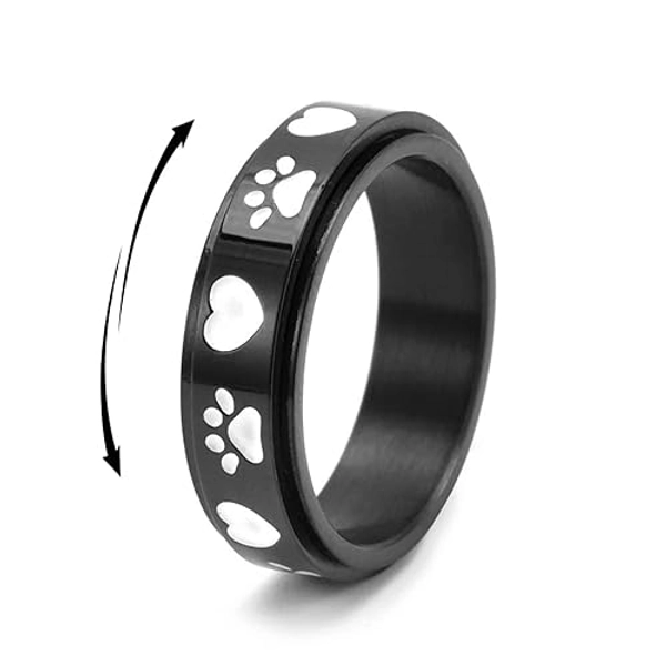 Lovely Dogs Paw Print Fidget Ring