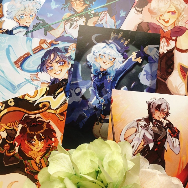 Genshin Impact Art Prints 4x6 in Arlecchino