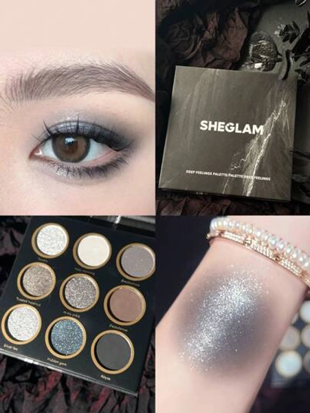 SHEGLAM Paleta De Sombras Deep Feelings 9-Clolor Metallic Matte Eyeshadow Palette Ultra Pigmentada Longa DuraçãO Suave Suave Deep Styling Sombra Preta Cinza Presente De Natal Sombra PáScoa Dia Das MãEs Dia Dos Pais Festa Junina Formatura AniversáRio Feriado Inverno Y2K Chique Moda Maquiagem CosméTico Festa Praia Viagem Acampamento Ao Ar Livre Escola Campus Viagem Festivais DecoraçãO Presente Brinde Rosa Garota Cosplay Melhor Cor Charme VibraçãO