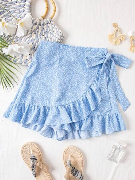 SHEIN VCAY Vacation Ethic Printed High Waisted Loose Women Skirt