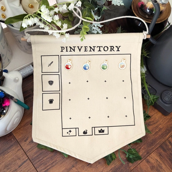 Inventory Enamel Pin Display Canvas Banner