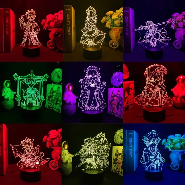 16 Colors Gesnhin Impact LED Light Genshin Desktop Lamp Cool Genshin Gifts