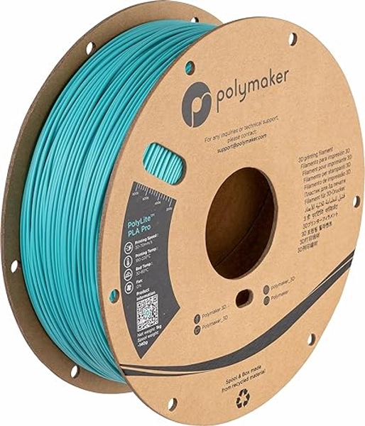 Polymaker PLA PRO Filament 1.75mm Teal, Powerful PLA Filament 1.75mm 3D Printer Filament 1kg - PolyLite 1.75 PLA Filament PRO Tough & High Rigidity 3D Printing PLA Filament light blue