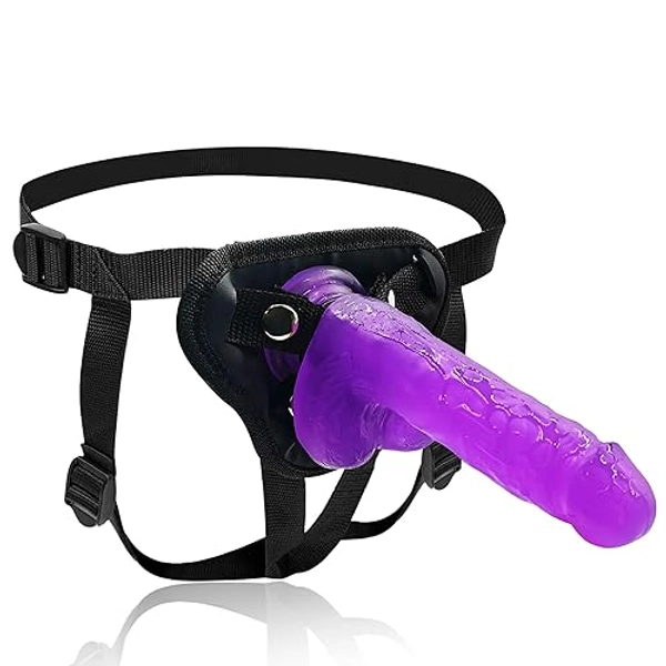 Strap on Dildo with Harness,Sex Toy for Women, Wearable Realistic Silicone Dildo Adult Sex Toy for Female Masturbation Women Lesbian Couples and Gay