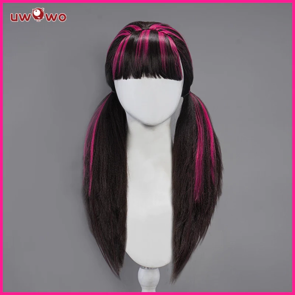 【In Stock】Uwowo Cosplay Wig Draculaura Wig Black and Pink Long Hair