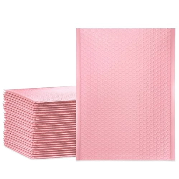 UCGOU Large Bubble Mailers 9.5x14.5 Inch Light Pink 25 Pack Poly Padded Envelopes Large #4 Mailing Packages Opaque Packaging Postal Self Seal Adhesive Waterproof Boutique Shipping Bags for Clothes - Light pink - 9.5x14.5" 25PC
