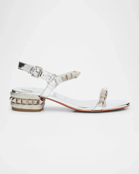 Pyrasand Metallic Spike Red Sole Sandals