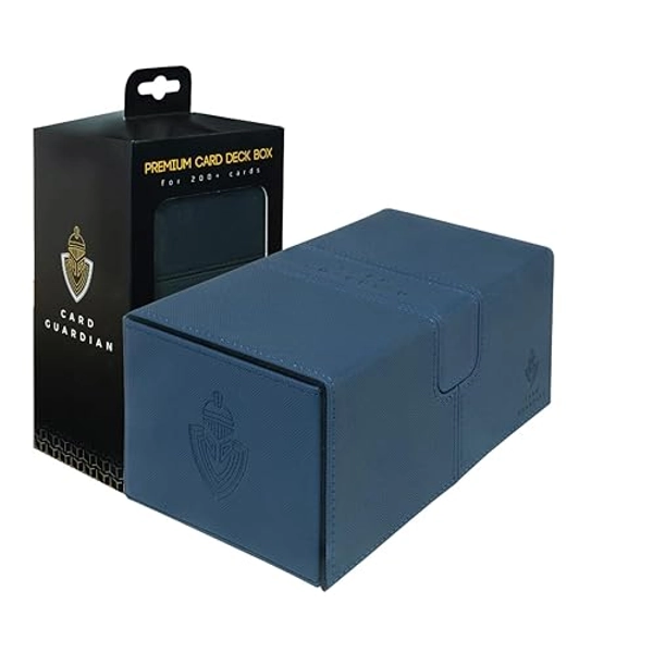 Card Guardian - Premium Double Deck Box (Blue) for 200+ cards Trading Card Games TCG Perfect for Magic the gathering (MTG), Commander Deck, Yugioh Deck Box, Sports Card Storage Boxes