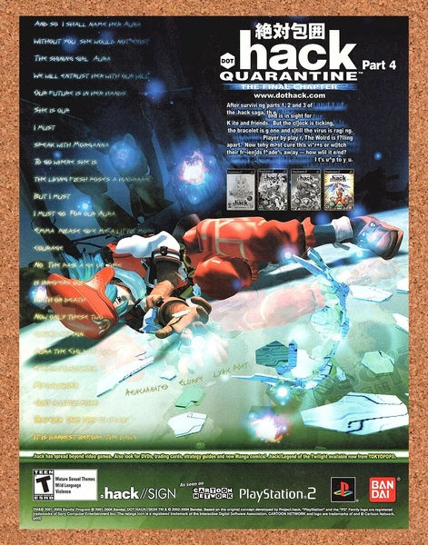 Dot Hack Quarantine Part 4 PS2 Original 2006 Vintage Ad - Video Game Art Promo