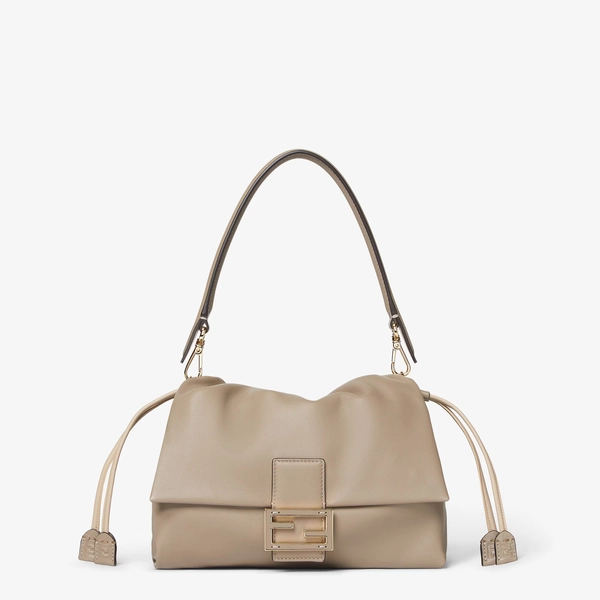 Mamma Baguette MediumDove grey nappa leather bag