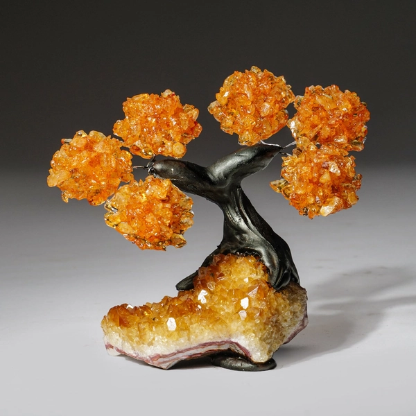 Small Citrine Clustered Gemstone Tree on Citrine Matrix (The Calming Tree)