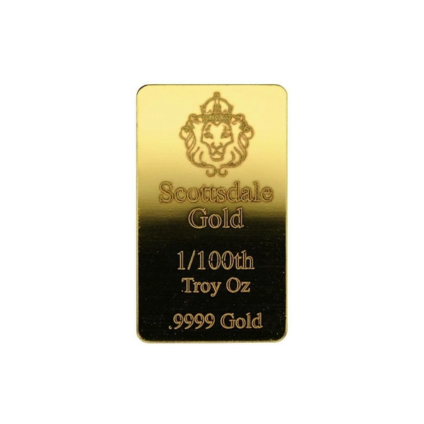 1/100 oz .9999 Gold Bar by Scottsdale Mint - Fractional Gold Bullion #A504