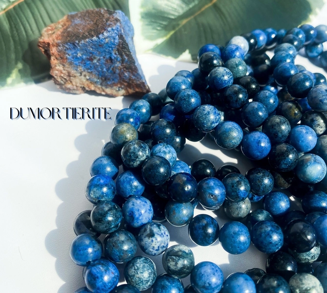 Hand-Made Dumortierite Bracelet, Stone of Intuition & Memory, 8mm Dumortierite Bracelet,Dumortierite Jewerly, Dumortierite