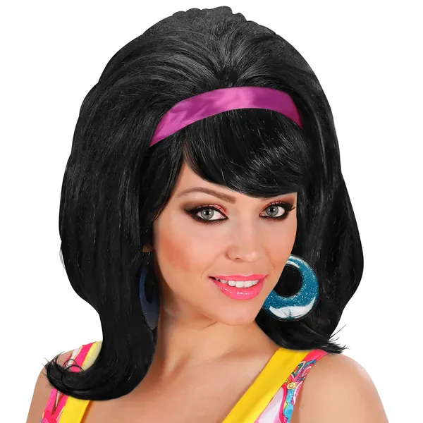 60s Mod - Black Wig for Hair Accessory Fancy Dress