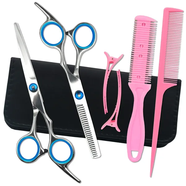 LIGICKY Hair Cutting Scissors Kit Professional Stainless Steel Hairdressing Scissors Set Hair thinning Shears Bang Hair Scissor for Kids/Salon/Home